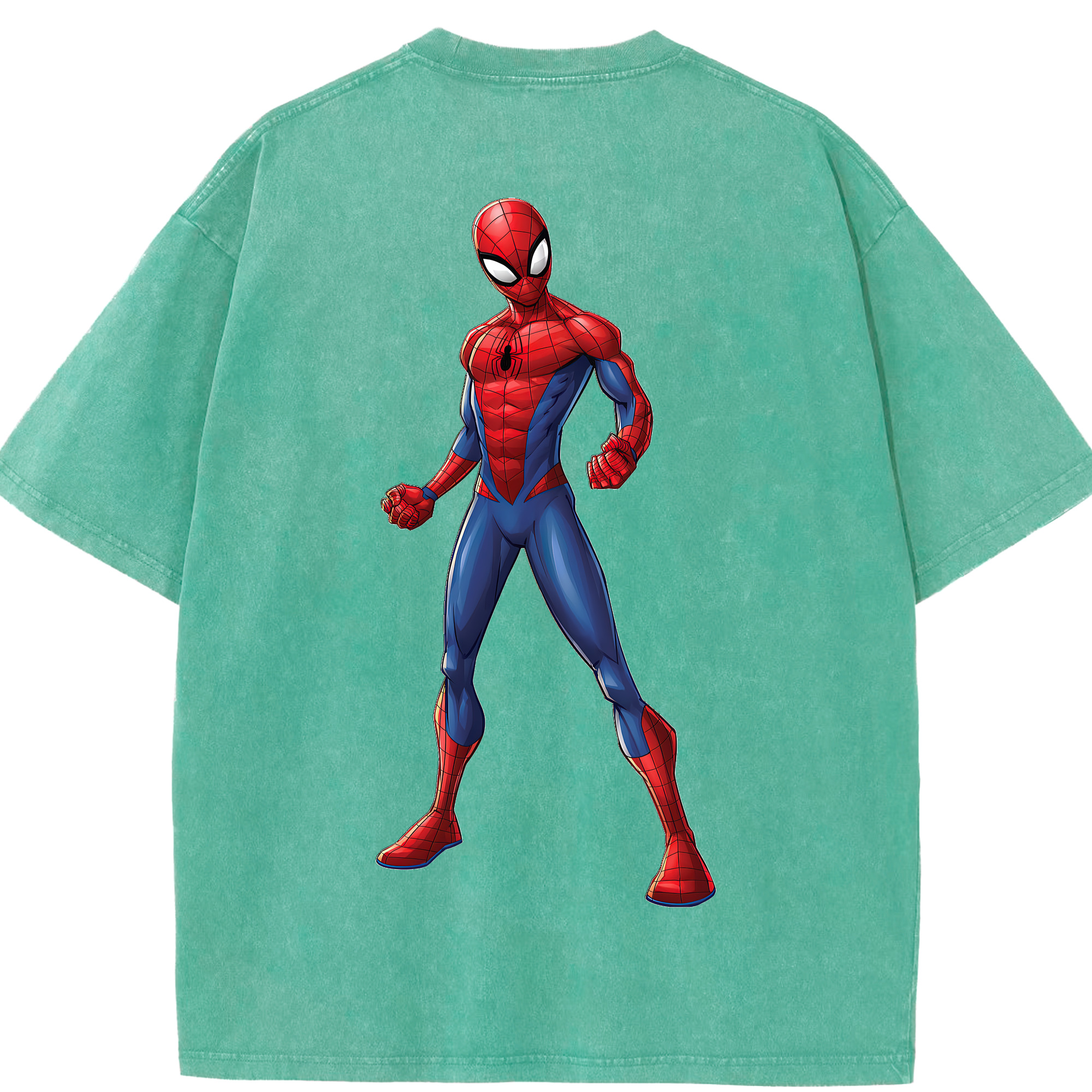 （画像用） Spider Man スパイダーマン 綿100% ヴィンテージ風 半袖Tシャツ（背面プリント）